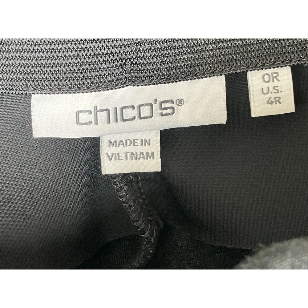 Chicos Juliet Ponte Knit Pull-On Pants Sz 0 (US 4) Dark Gray Minimalist Classic